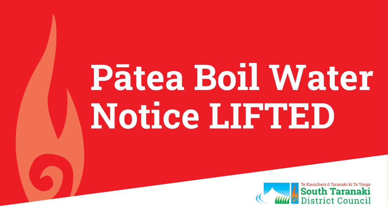 Patea Boil Water Notice is now Lifted