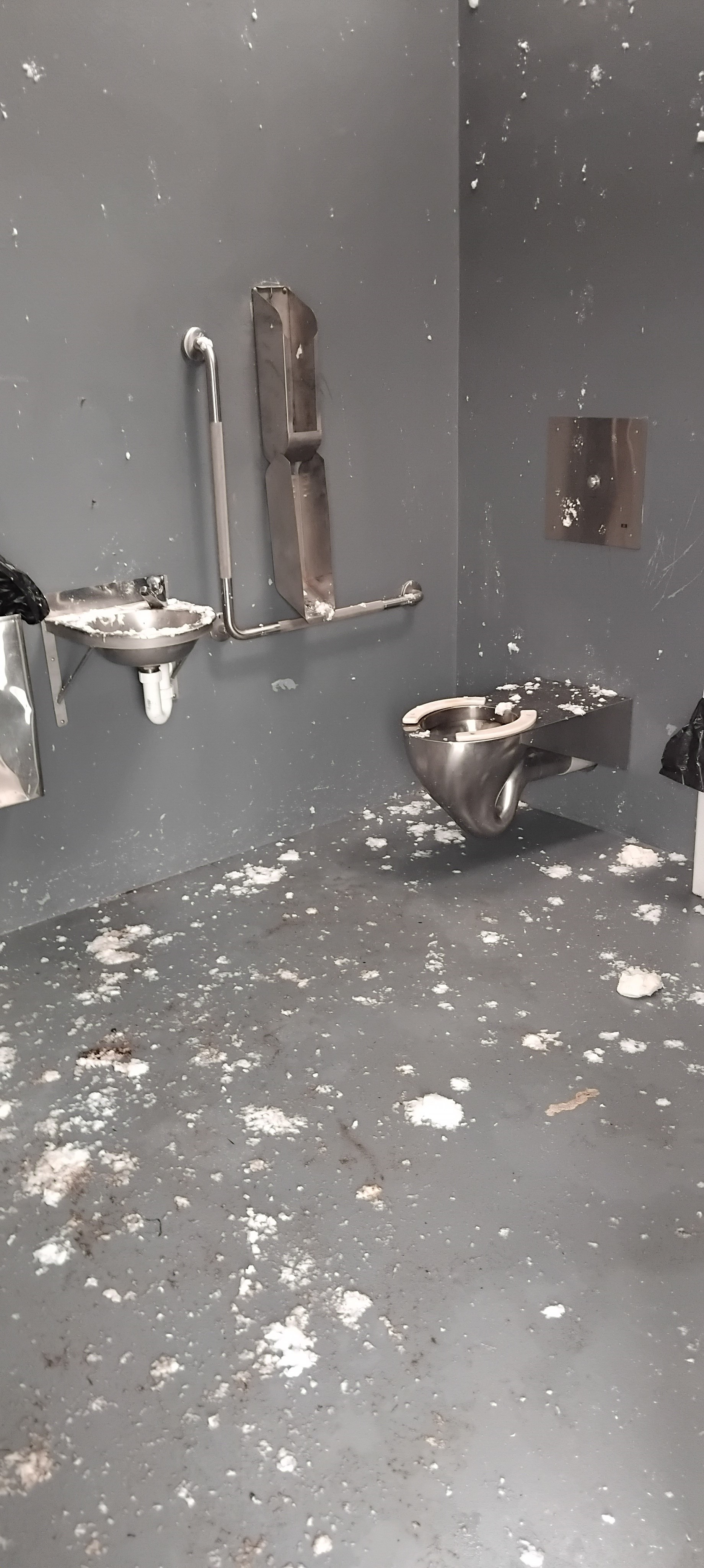 Damage from vandalism in King Edward Park Toilet